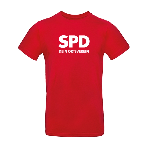 SPD Ortsverein Herren T-Shirt Rot (großes Logo)